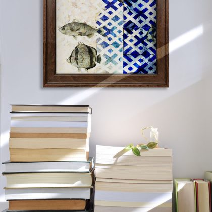 Indigo Machli Wall Art