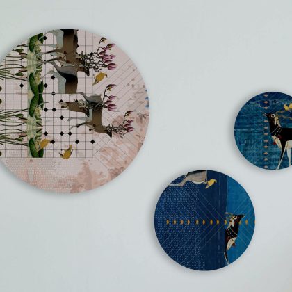 Indigo Calamine Round Art
