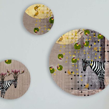 Calamine Zebra Round Art