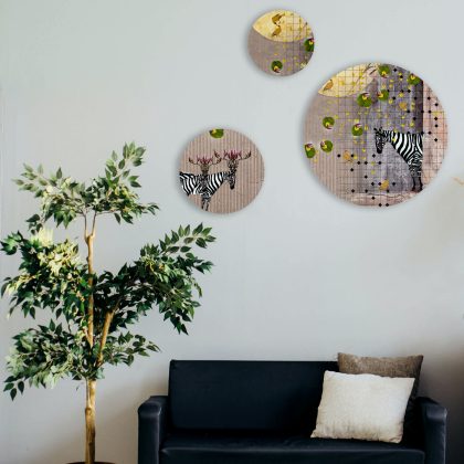 Calamine Zebra Round Art