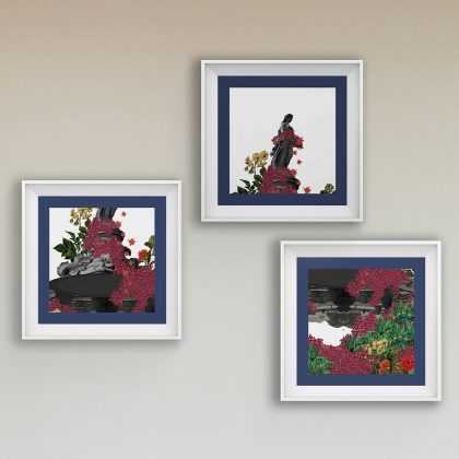 Flora Fountain Wall Art Set