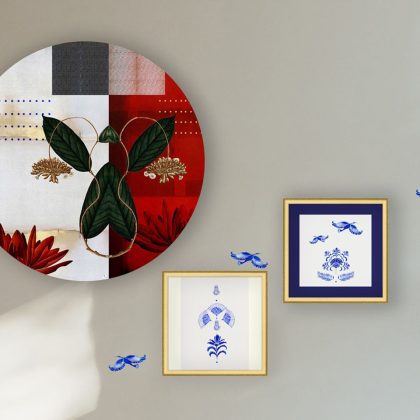 Red Indigo Wall Art Set