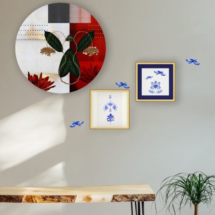 Red Indigo Wall Art Set